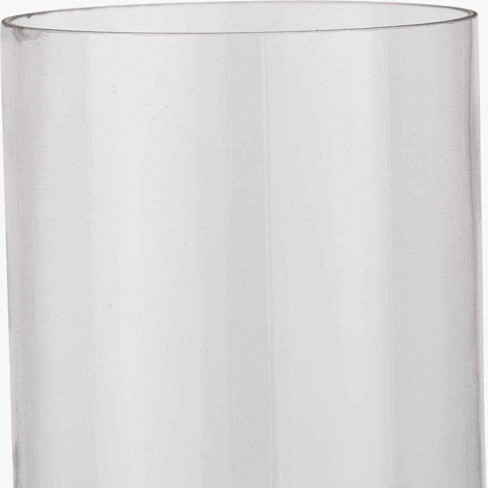 Antique Brass Finish Metal and Clear Glass Hurricane Large.