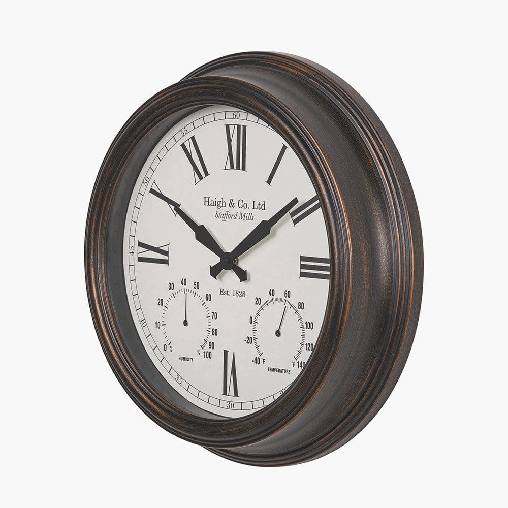 Antique Bronze Effect Indoor Outdoor Wall Clock.
