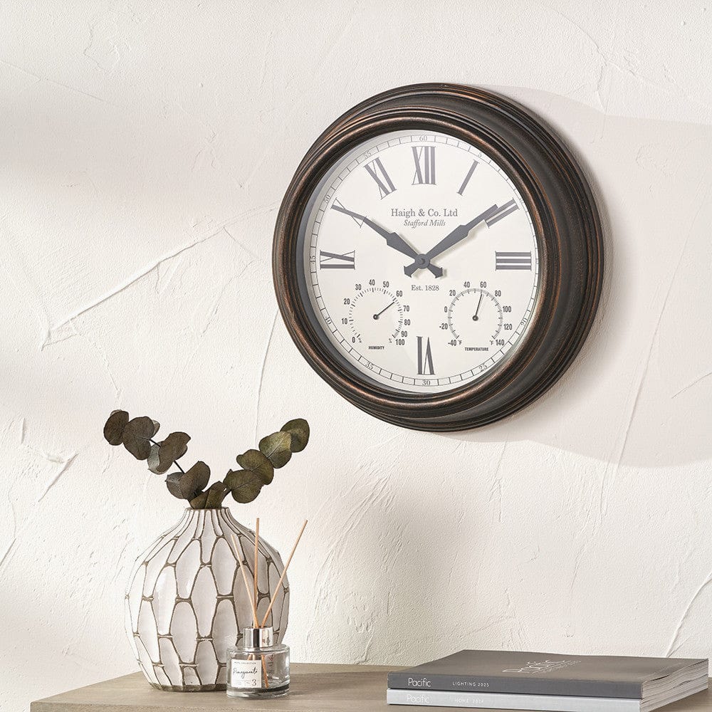 Antique Bronze Effect Indoor Outdoor Wall Clock.