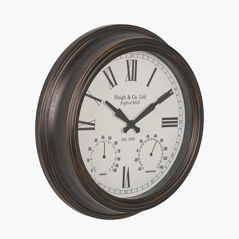 Antique Bronze Effect Indoor Outdoor Wall Clock.