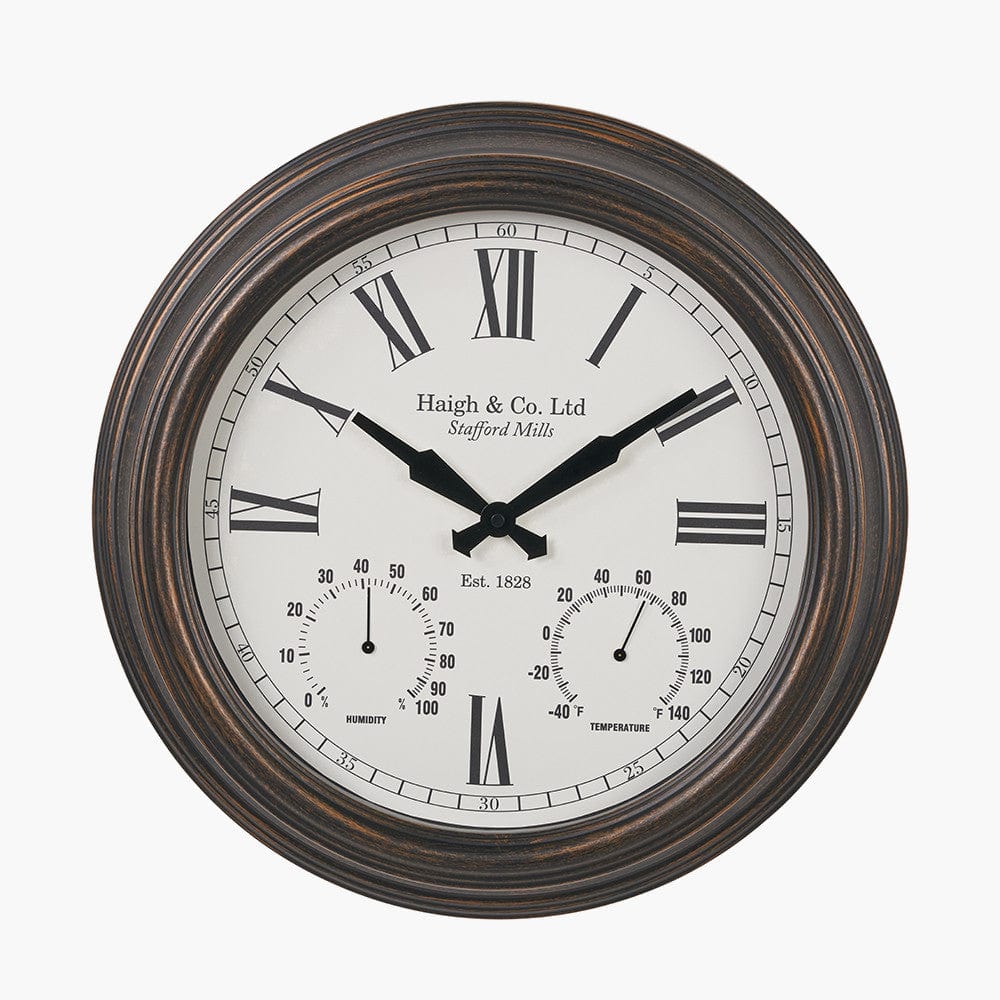 Antique Bronze Effect Indoor Outdoor Wall Clock.