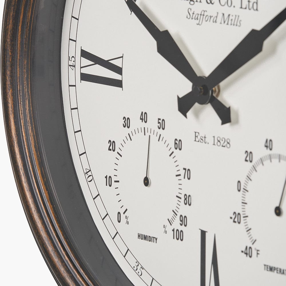 Antique Bronze Effect Indoor Outdoor Wall Clock.