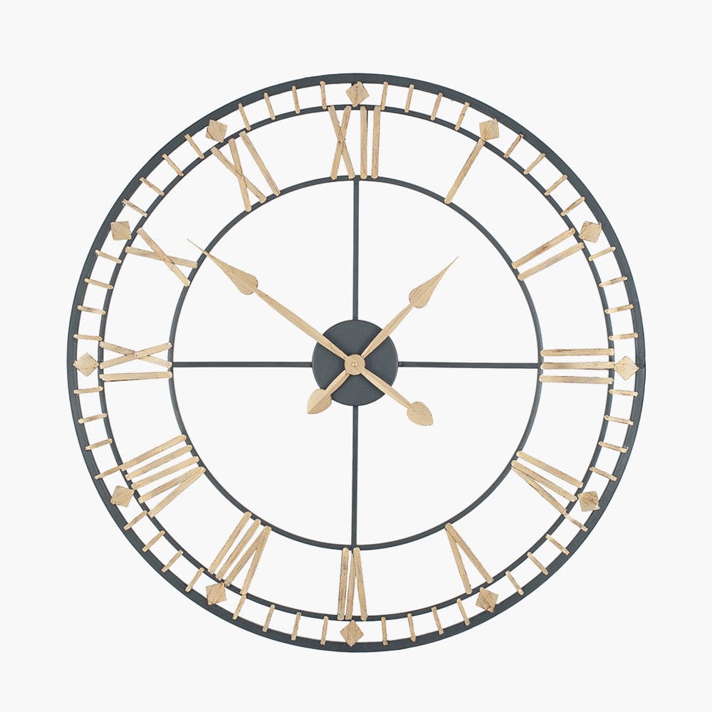 Pacific Lifestyle Accessories Antique Bronze & Gold Metal Round Wall Clock House of Isabella UK