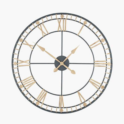 Pacific Lifestyle Accessories Antique Bronze & Gold Metal Round Wall Clock House of Isabella UK