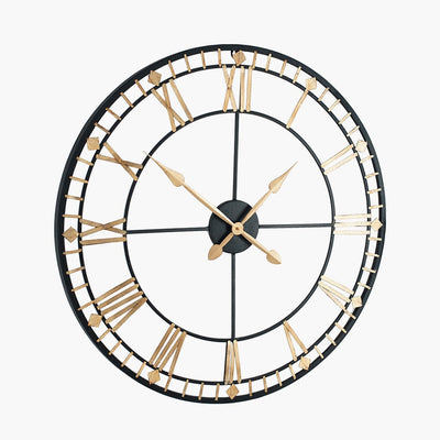 Pacific Lifestyle Accessories Antique Bronze & Gold Metal Round Wall Clock House of Isabella UK