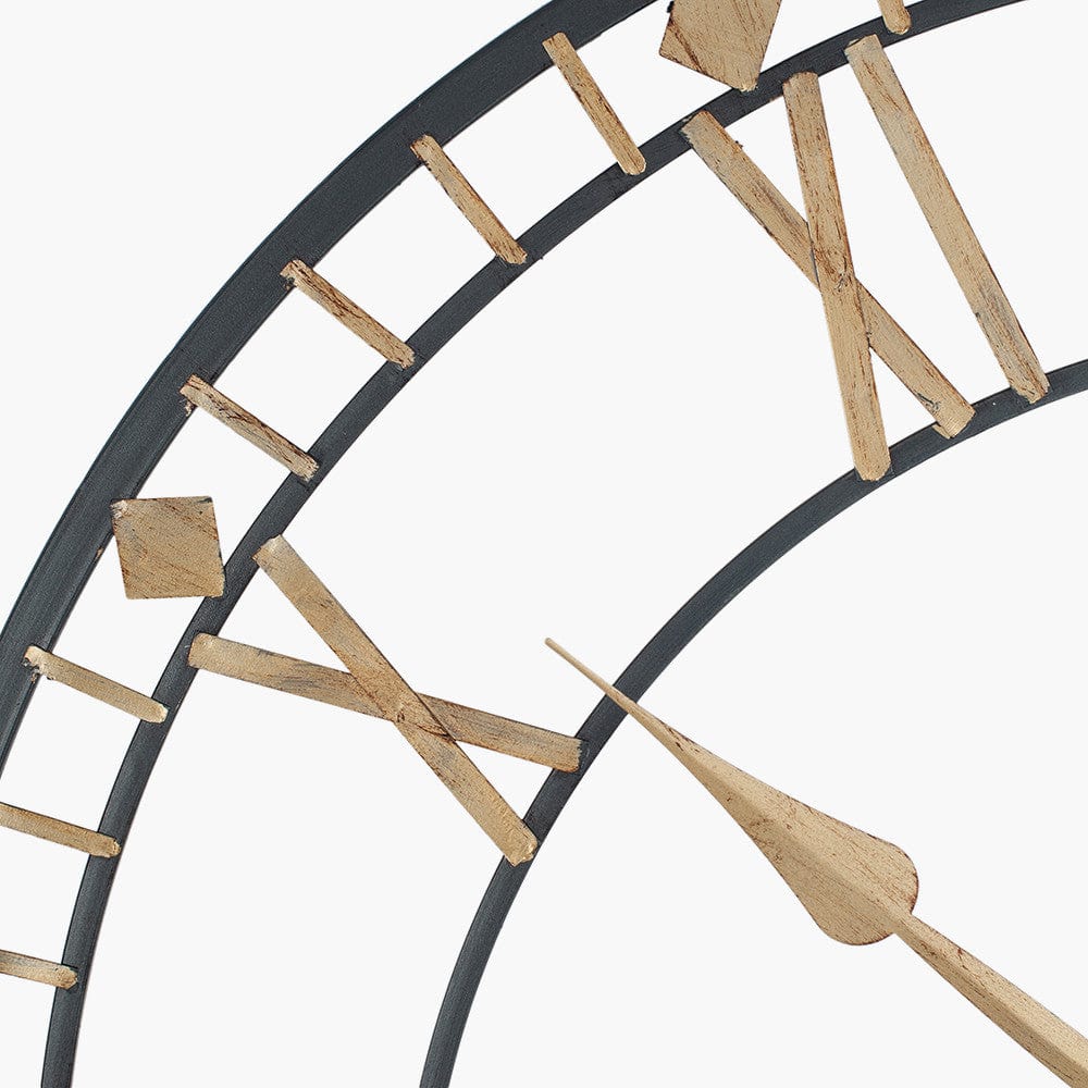 Antique Bronze & Gold Metal Round Wall Clock.