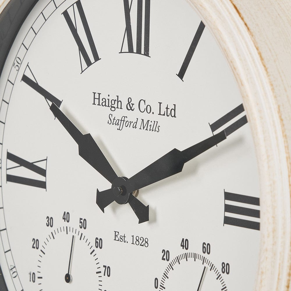 Antique Effect Gold Brushed Cream Indoor Outdoor Wall Clock.