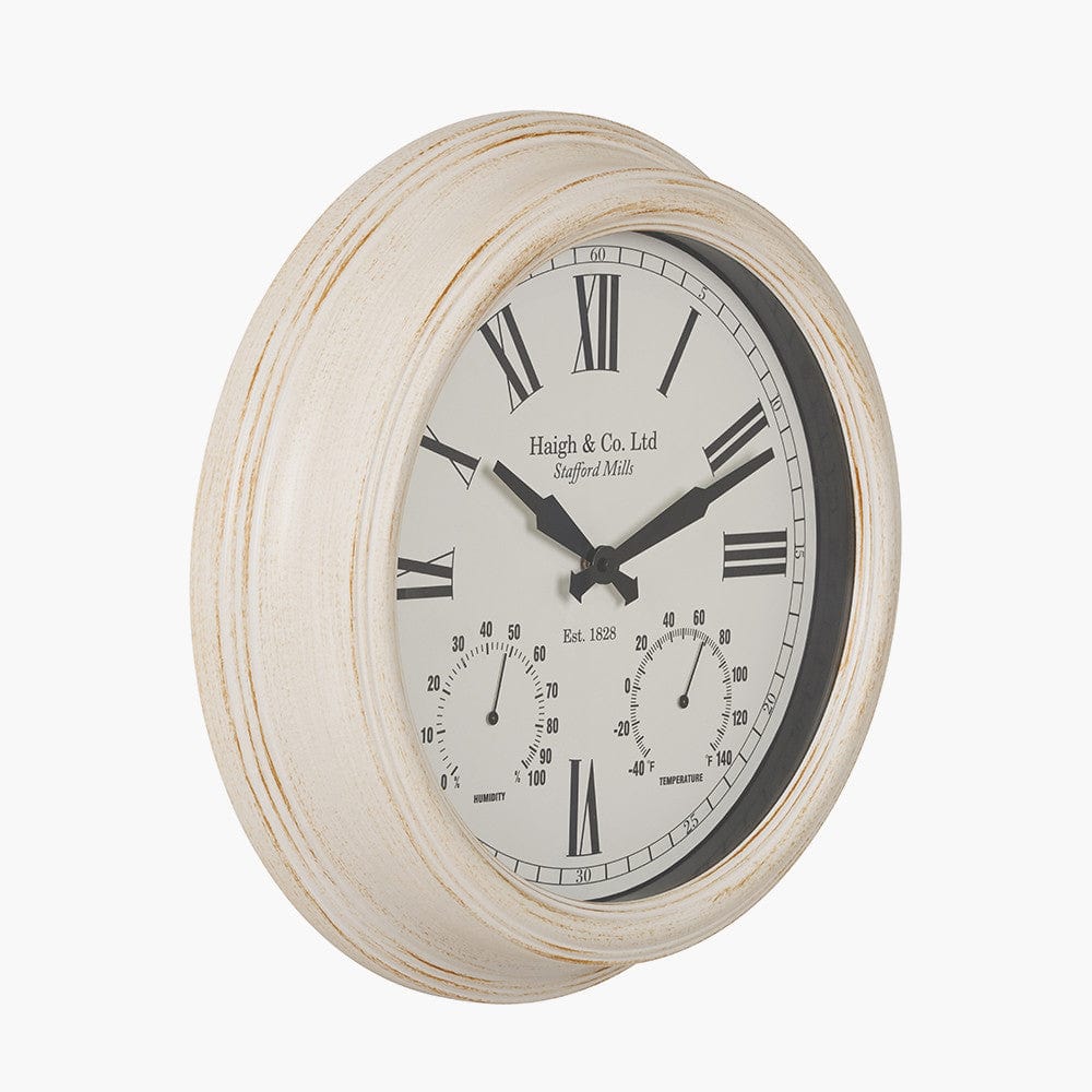 Antique Effect Gold Brushed Cream Indoor Outdoor Wall Clock.