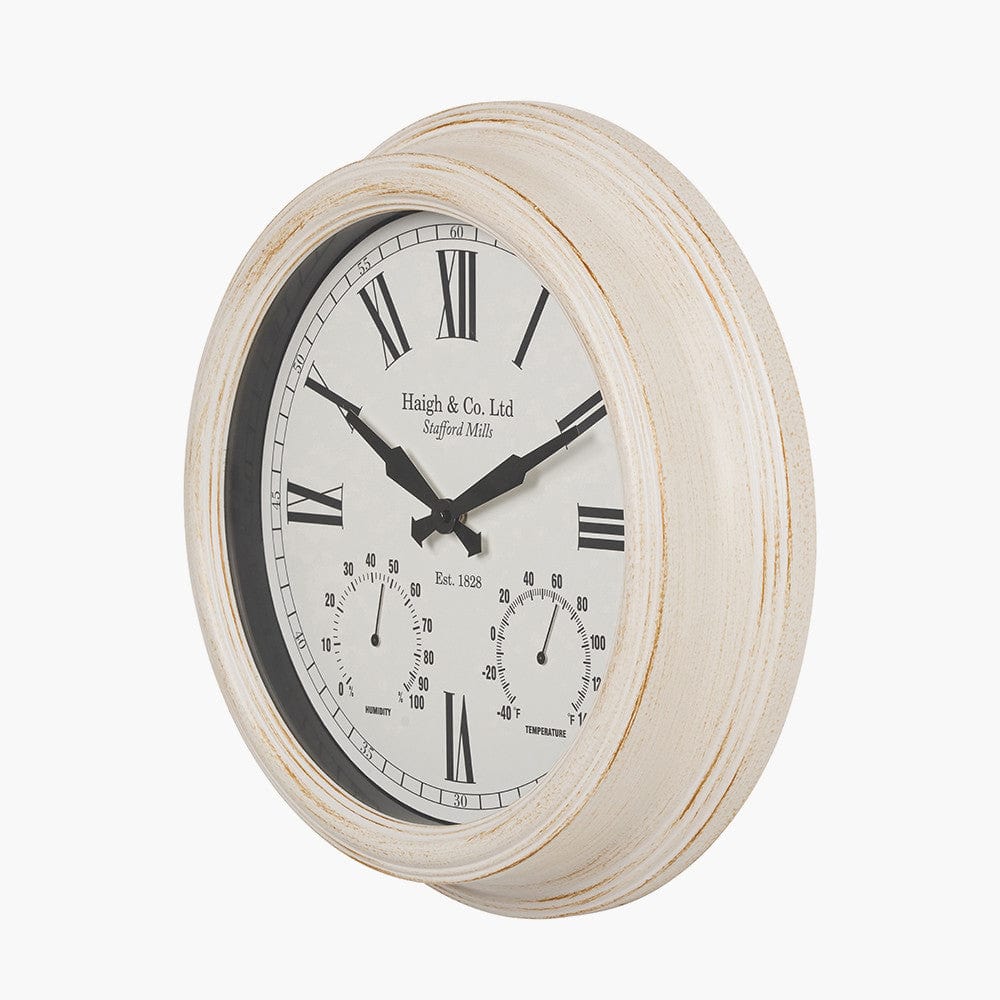 Antique Effect Gold Brushed Cream Indoor Outdoor Wall Clock.