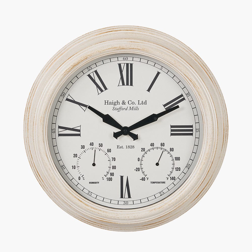 Antique Effect Gold Brushed Cream Indoor Outdoor Wall Clock.