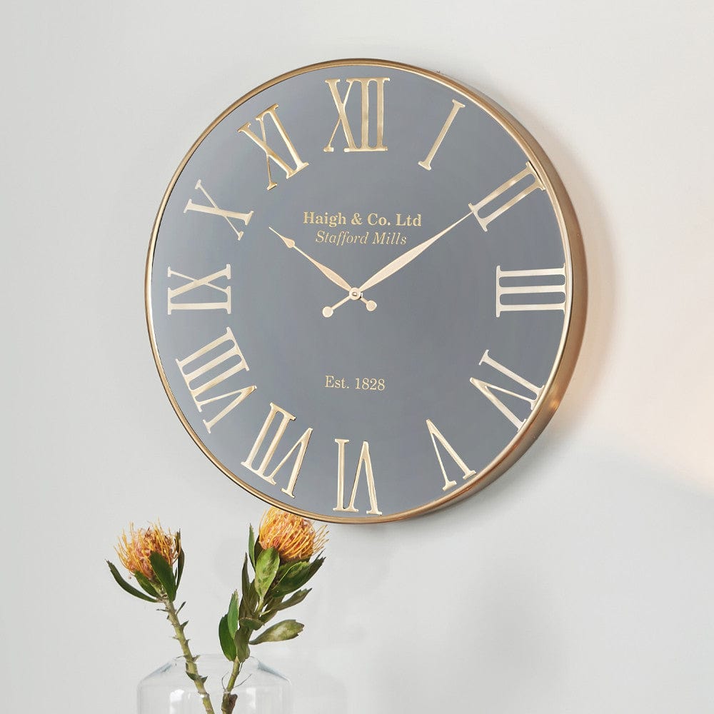 Pacific Lifestyle Accessories Antique Gold and Black Metal Wall Clock House of Isabella UK