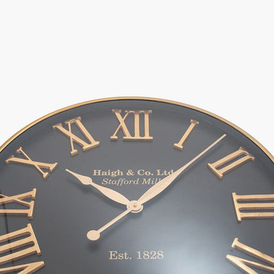 Pacific Lifestyle Accessories Antique Gold and Black Metal Wall Clock House of Isabella UK