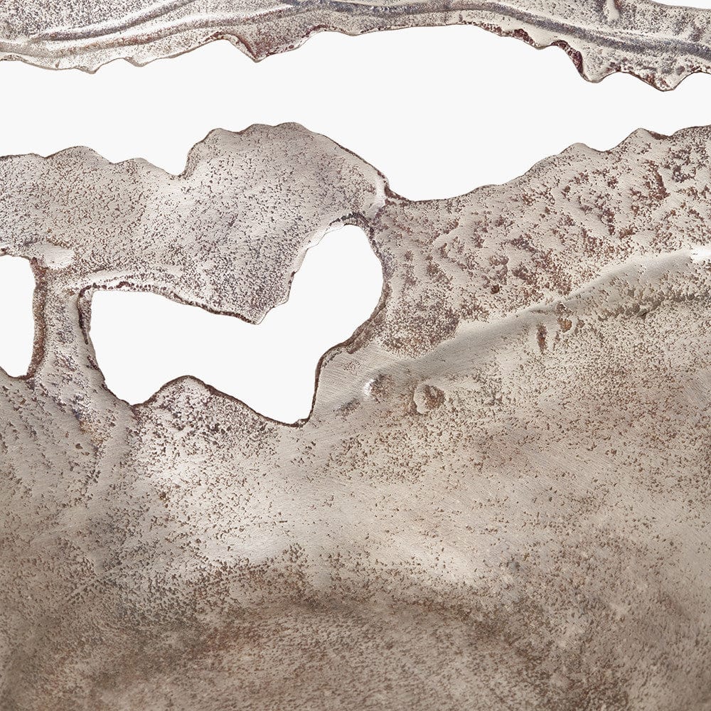 Antique Silver Cast Metal Decorative Bowl.