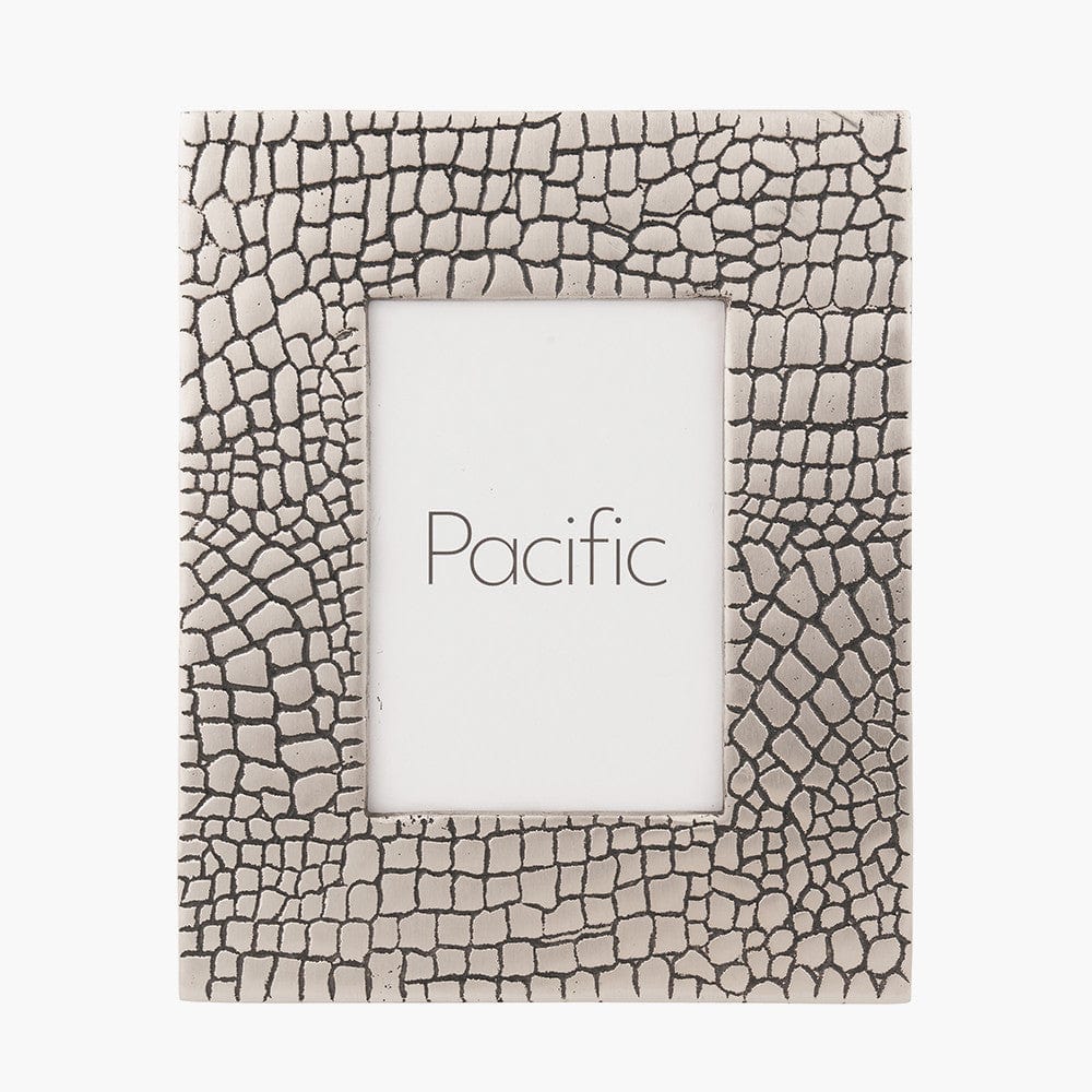 Antique Silver Metal Croc Print 5 x 7" Photo Frame.