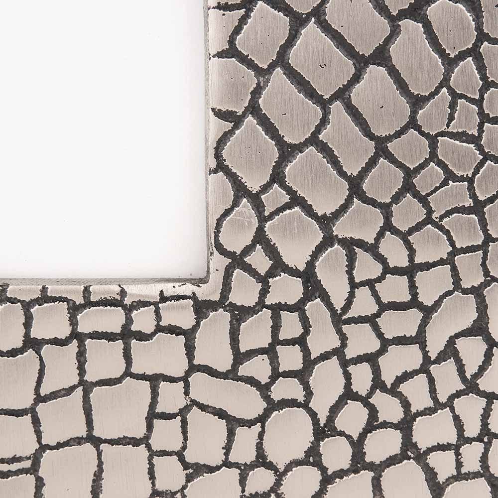 Antique Silver Metal Croc Print 5 x 7" Photo Frame.