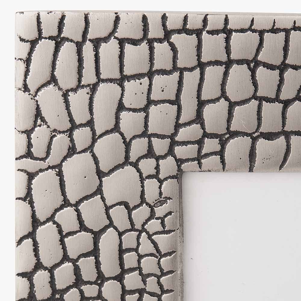 Antique Silver Metal Croc Print 5 x 7" Photo Frame.
