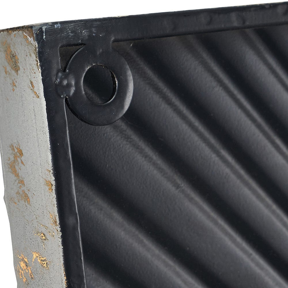 Antiqued White and Gold Textured Metal Wall Art.