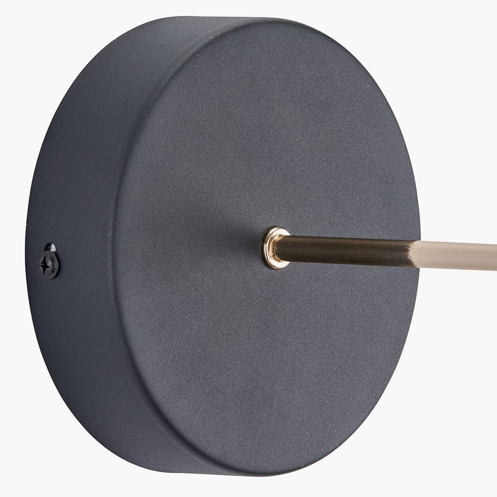 Astarion Matt Black and Gold LED Wall Light.