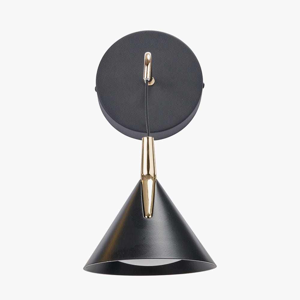Astarion Matt Black and Gold LED Wall Light.