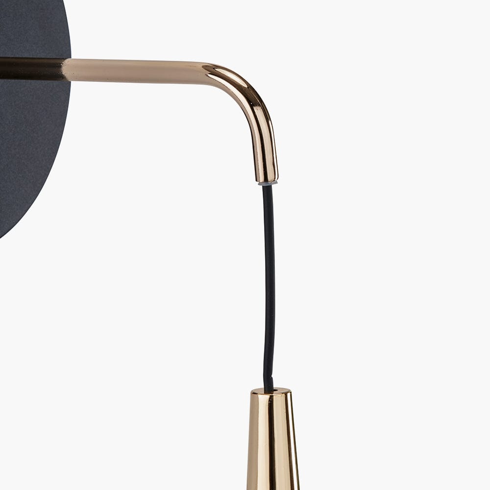 Astarion Matt Black and Gold LED Wall Light.