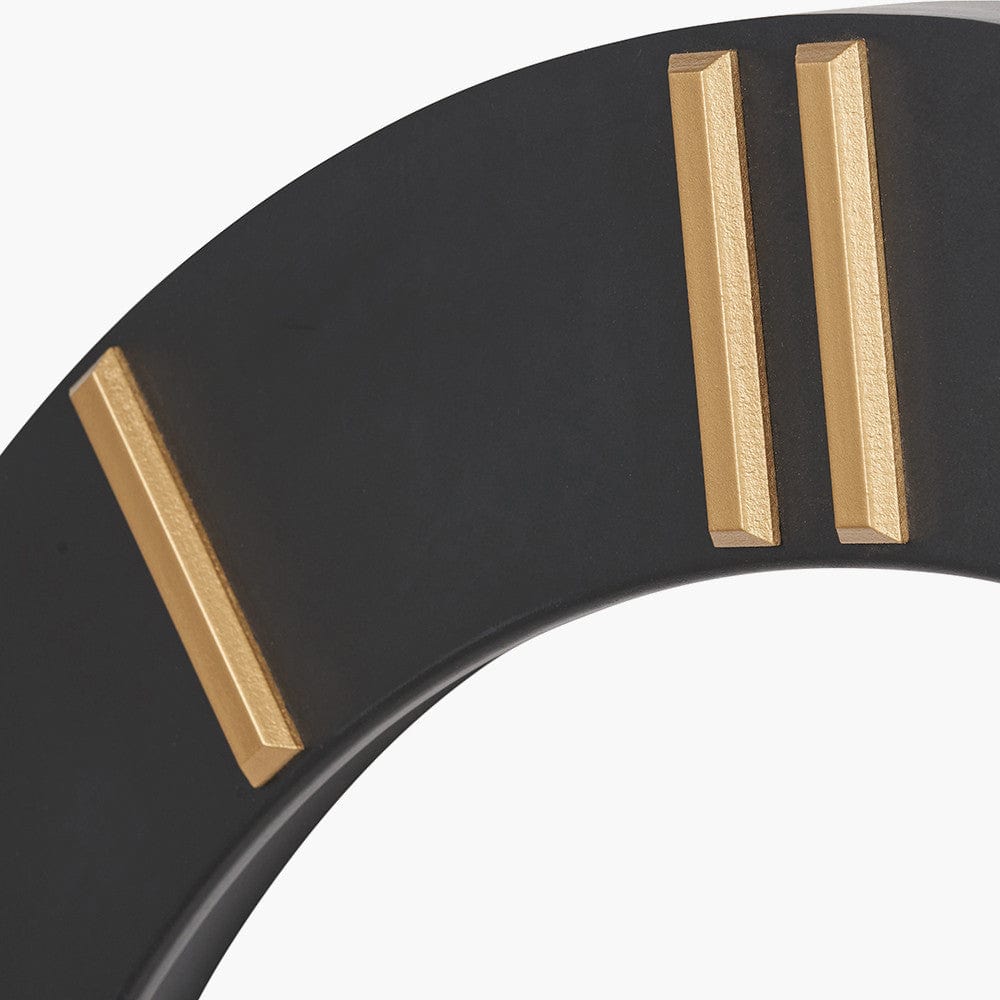 Black and Gold 2 Piece Open Wall Clock.