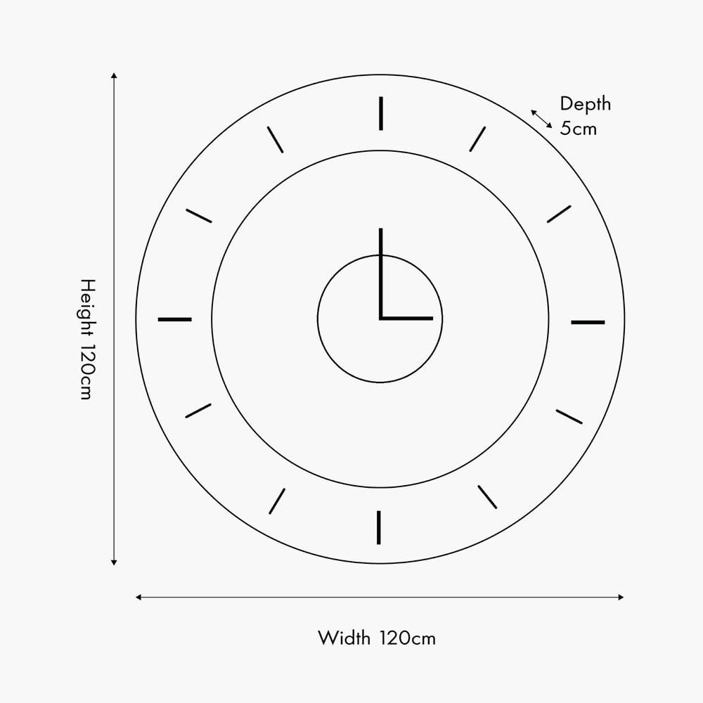 Black and Gold 2 Piece Open Wall Clock.