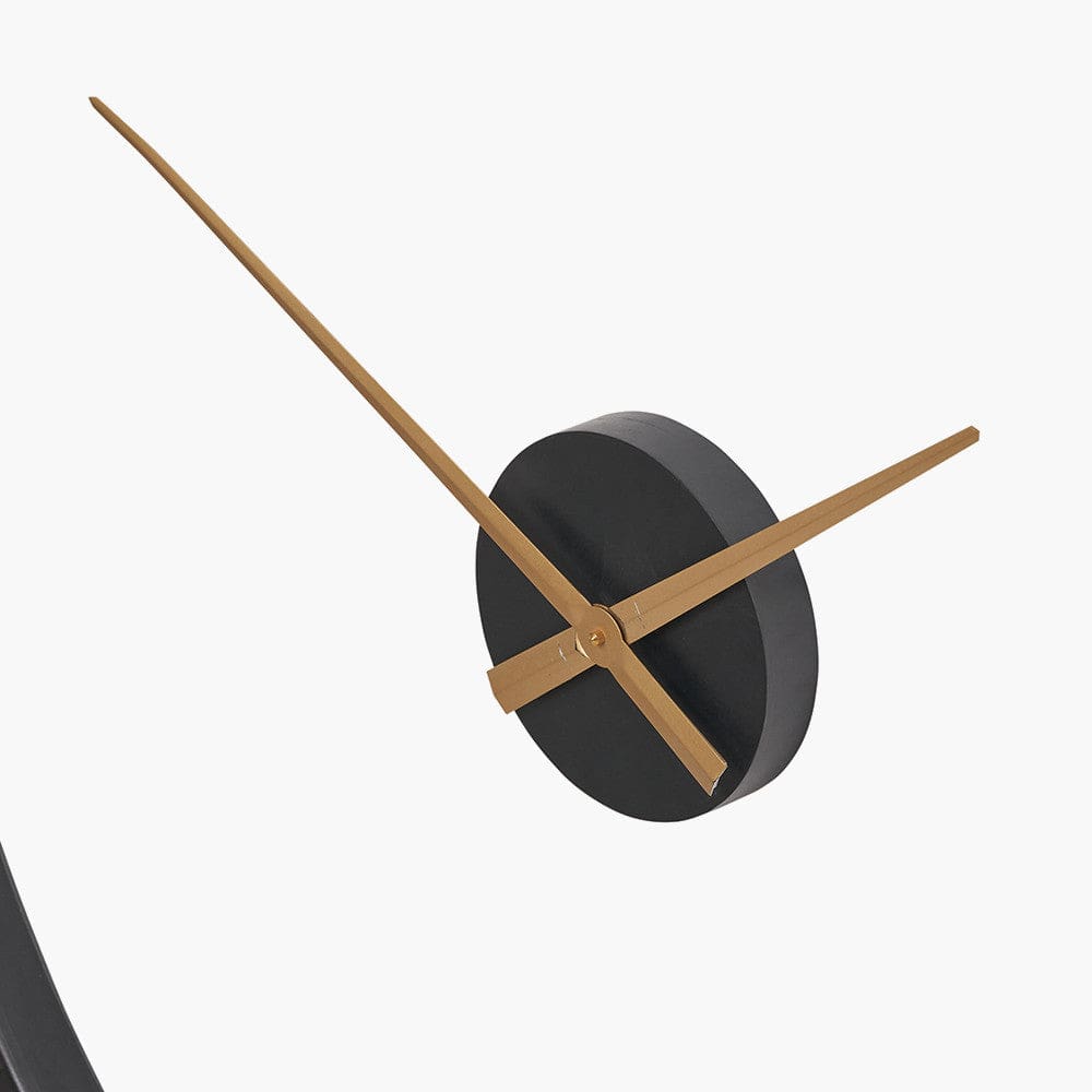 Black and Gold 2 Piece Open Wall Clock.