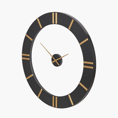 Pacific Lifestyle Accessories Black and Gold 2 Piece Open Wall Clock House of Isabella UK