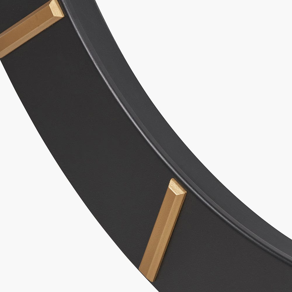 Black and Gold 2 Piece Open Wall Clock.