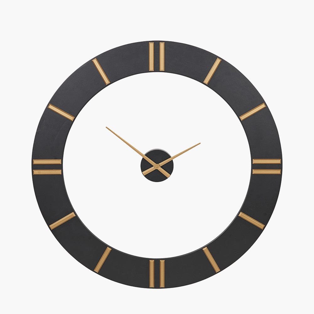 Black and Gold 2 Piece Open Wall Clock.