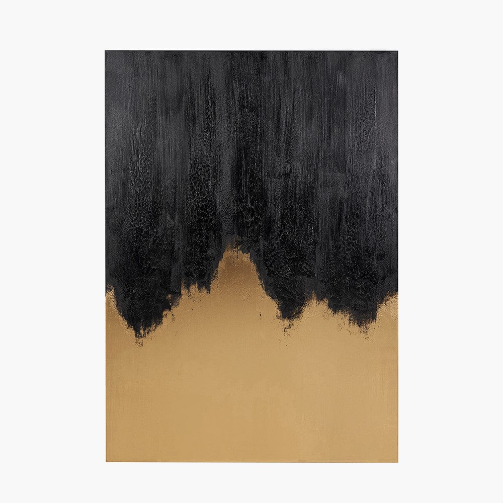 Black and Gold Abstract  Frameless Canvas.
