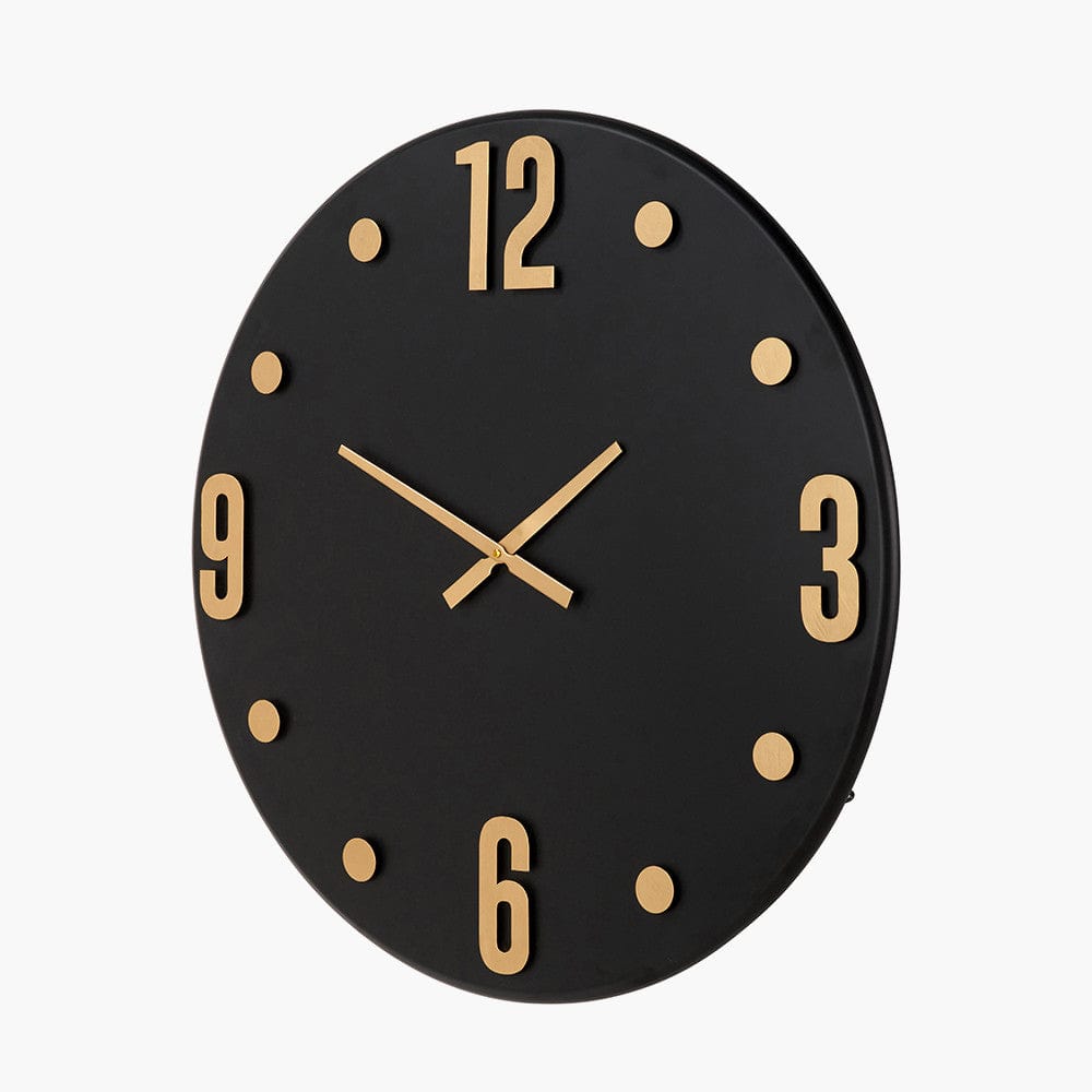 Black and Gold Metal Retro Wall Clock.