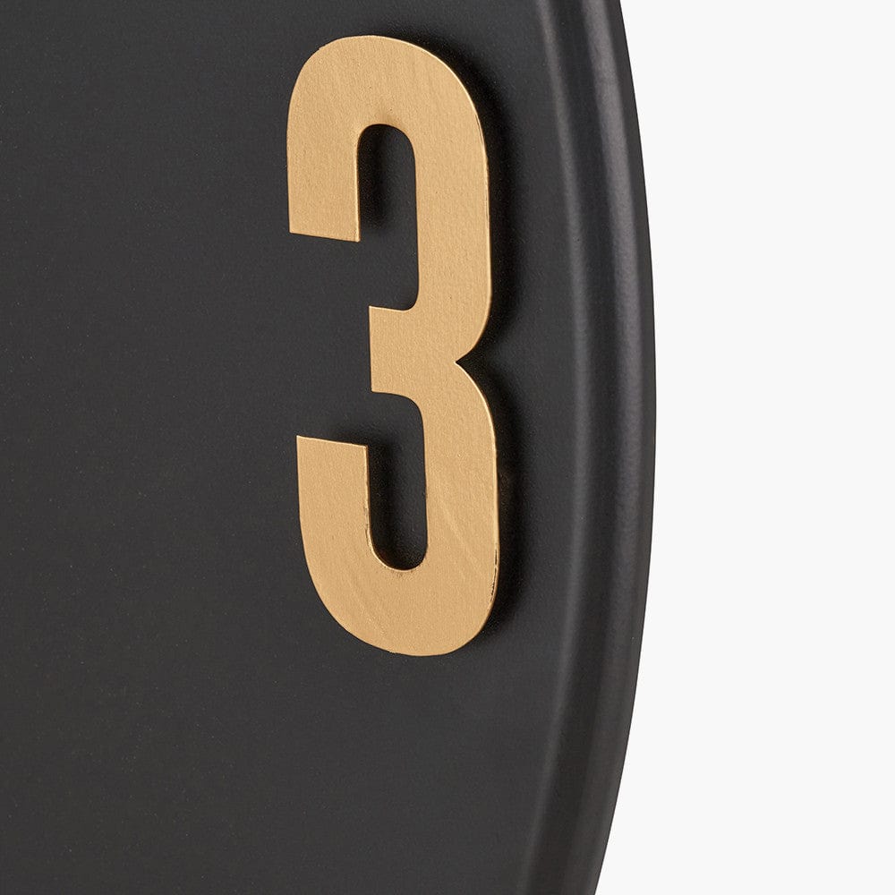 Black and Gold Metal Retro Wall Clock.