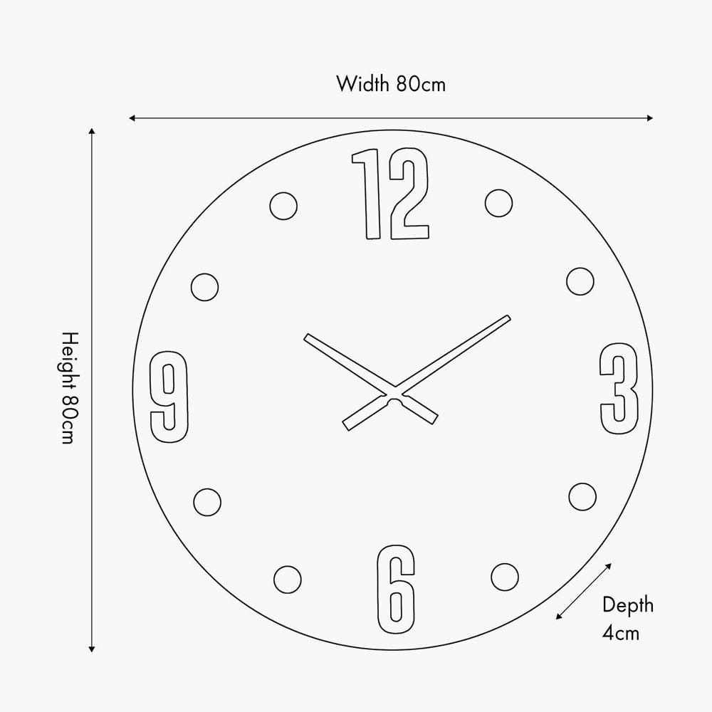 Black and Gold Metal Retro Wall Clock.