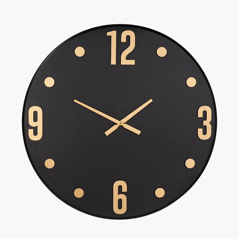 Black and Gold Metal Retro Wall Clock.