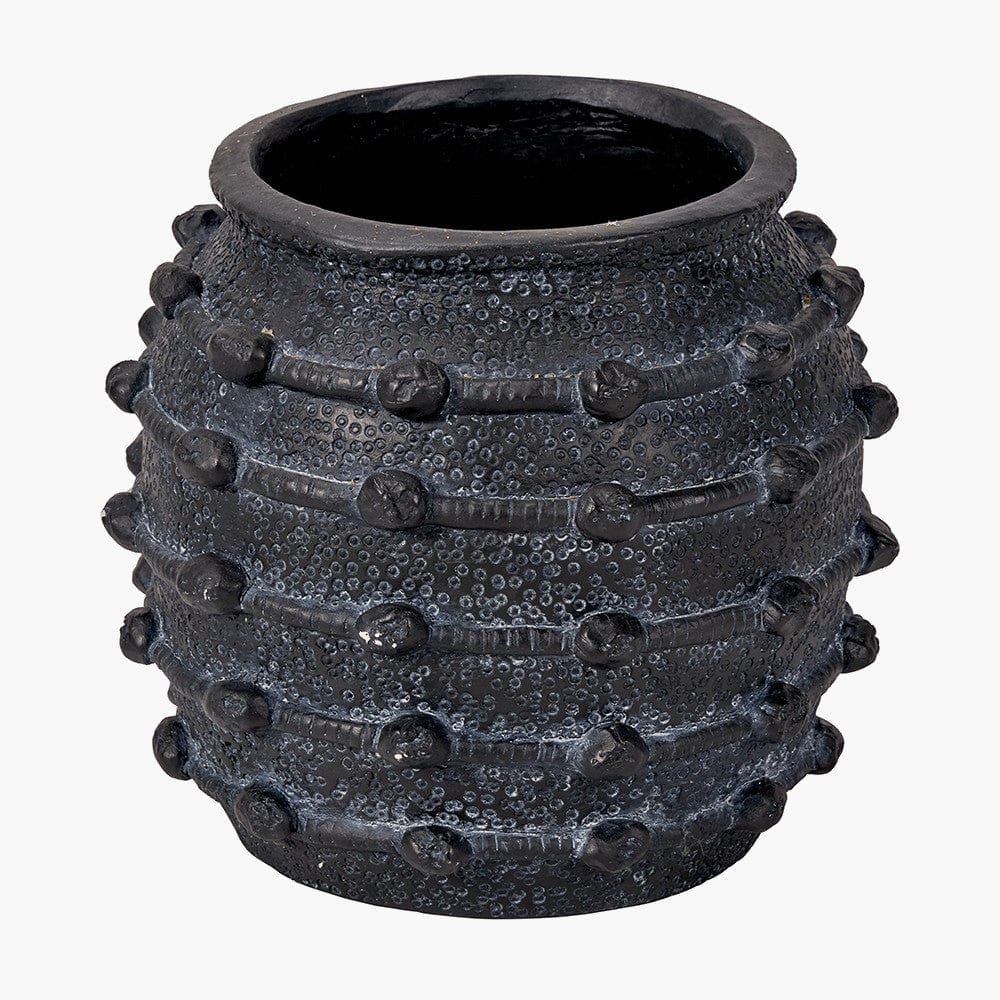 Black Bobble Fibrestone Decorative Planter.