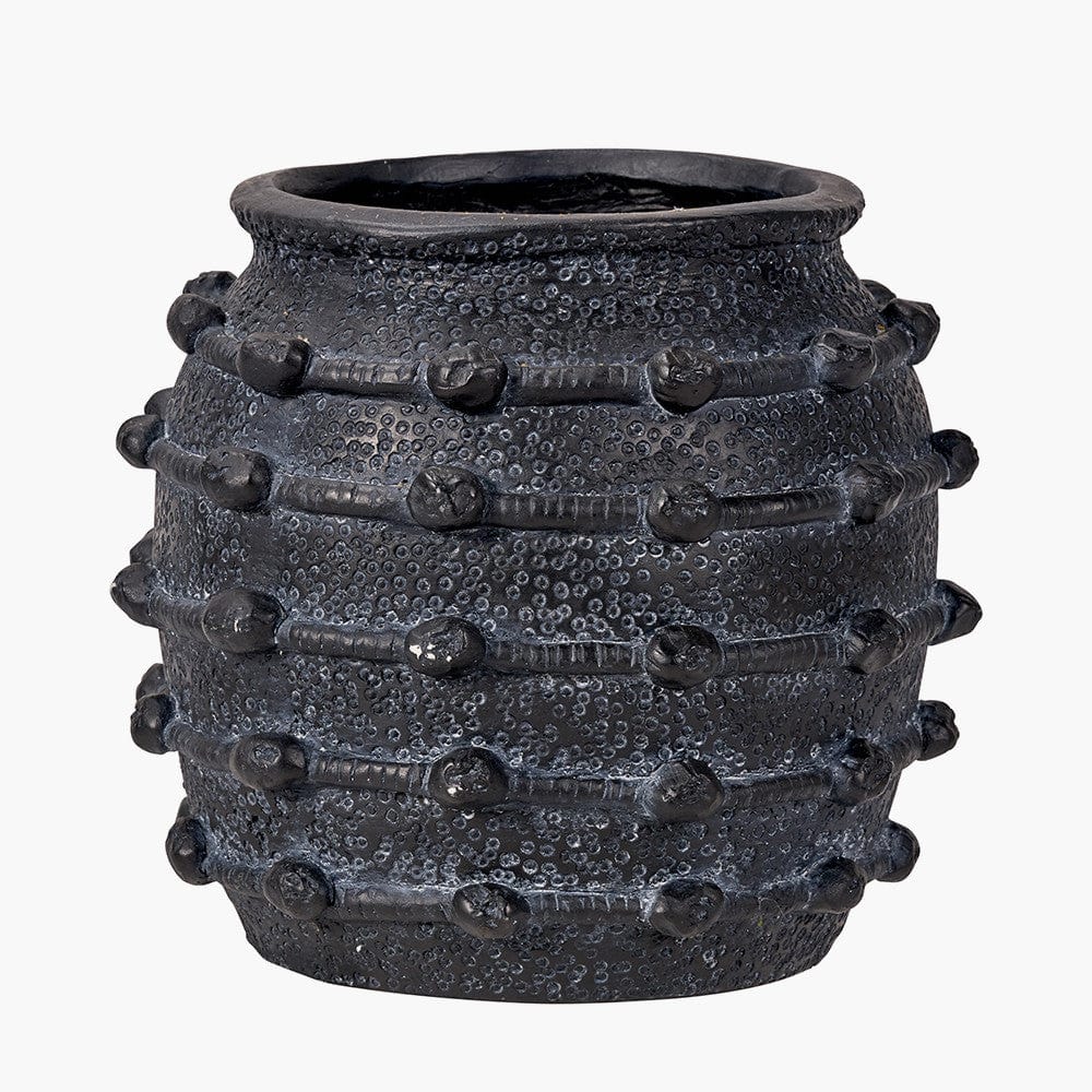 Black Bobble Fibrestone Decorative Planter.
