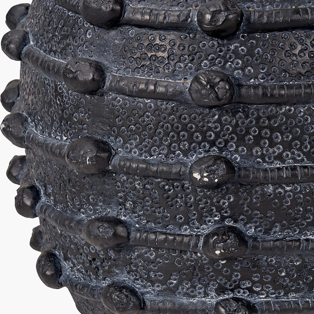 Black Bobble Fibrestone Decorative Planter.