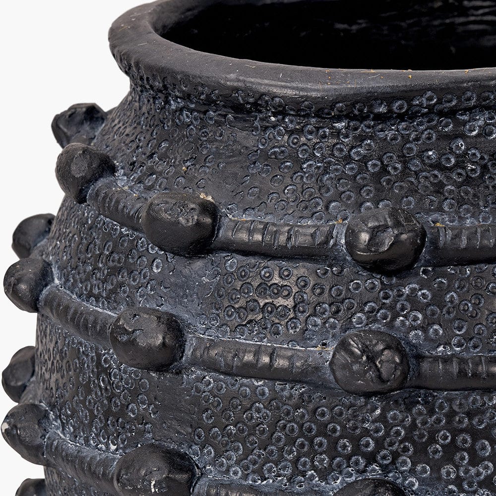 Black Bobble Fibrestone Decorative Planter.