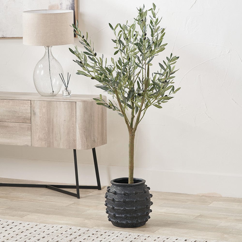 Black Bobble Fibrestone Decorative Planter.