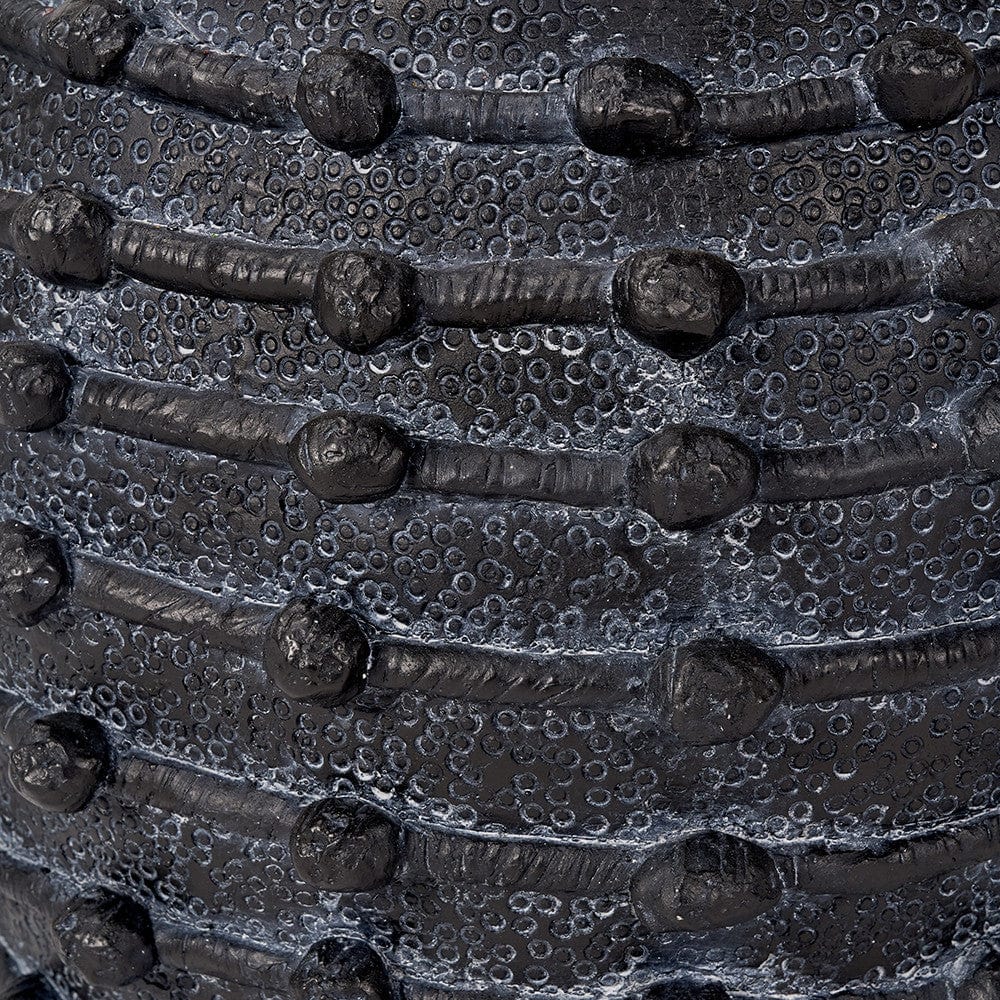 Black Bobble Fibrestone Decorative Planter Large.