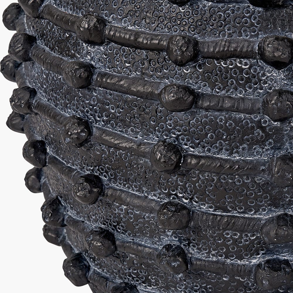 Black Bobble Fibrestone Decorative Planter Large.