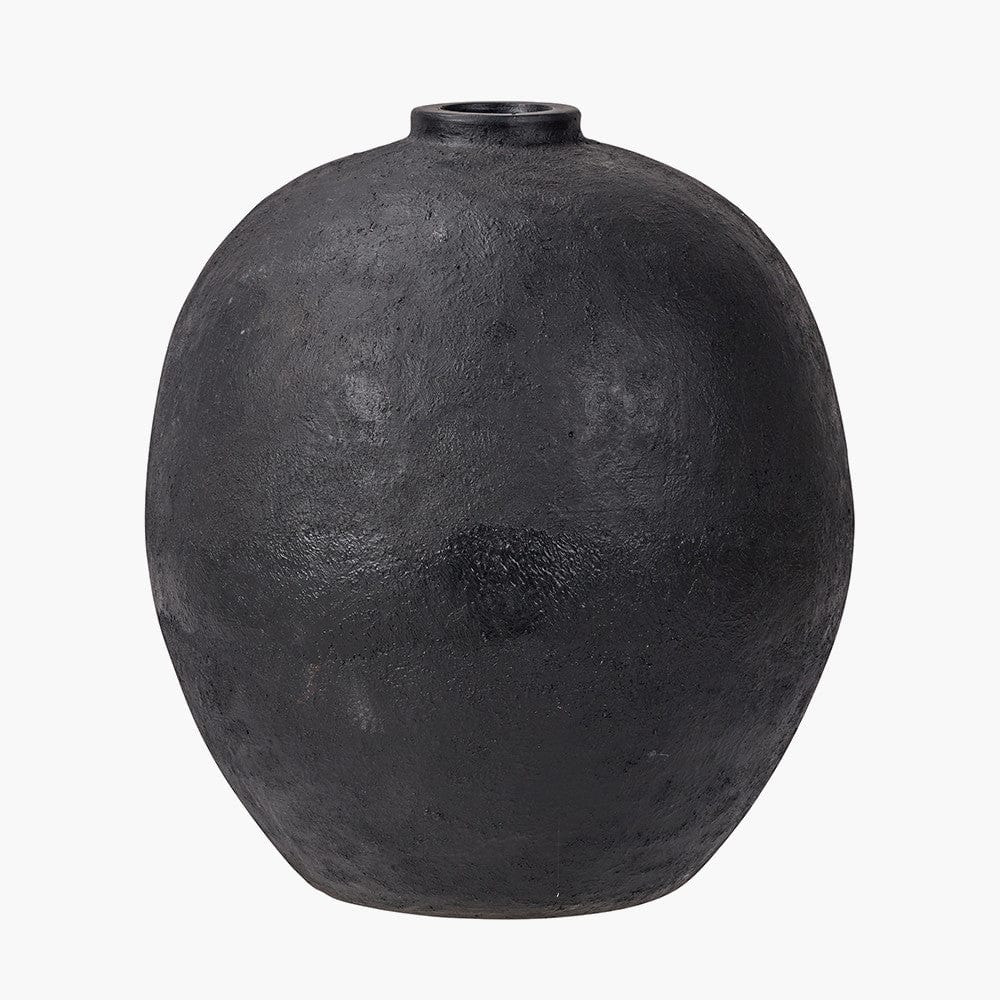 Black Fibrestone Decorative Vase.