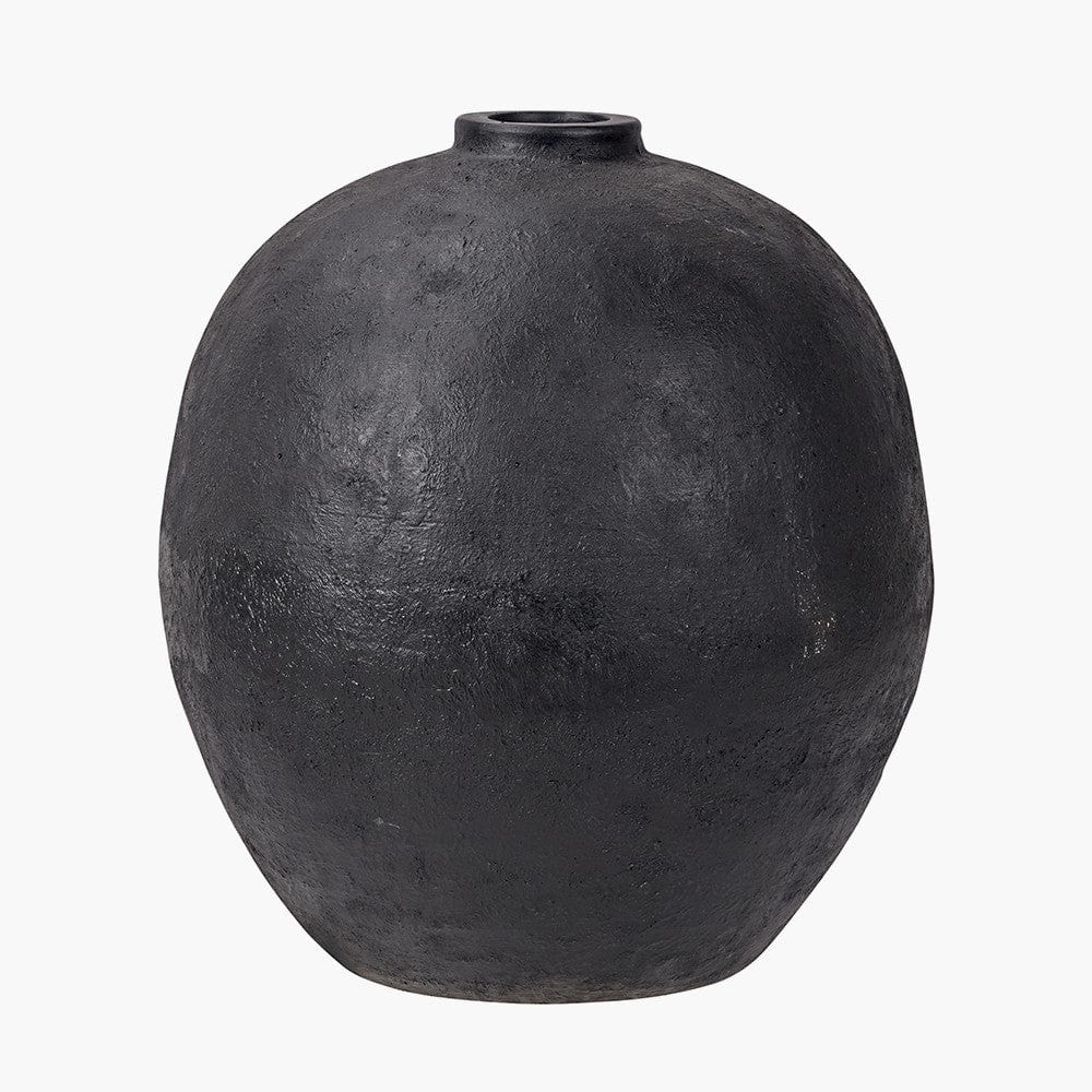 Black Fibrestone Decorative Vase.