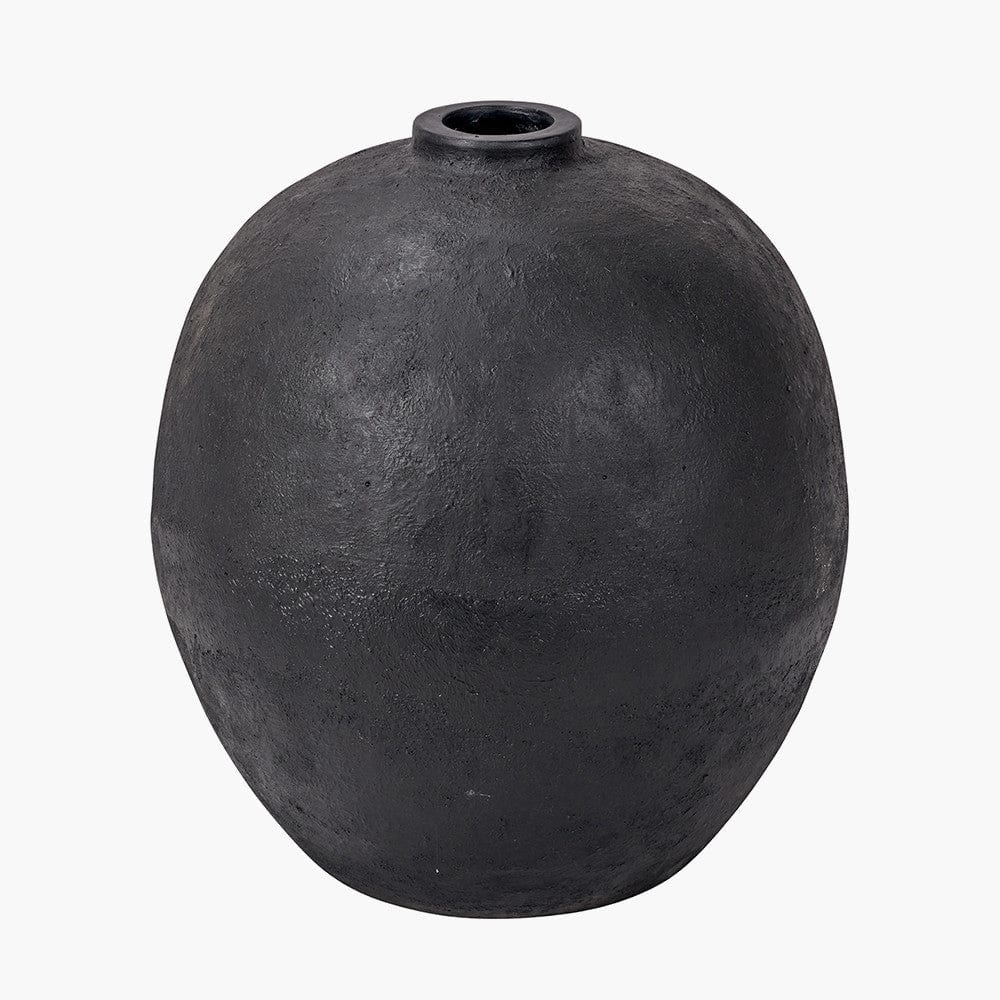 Black Fibrestone Decorative Vase.