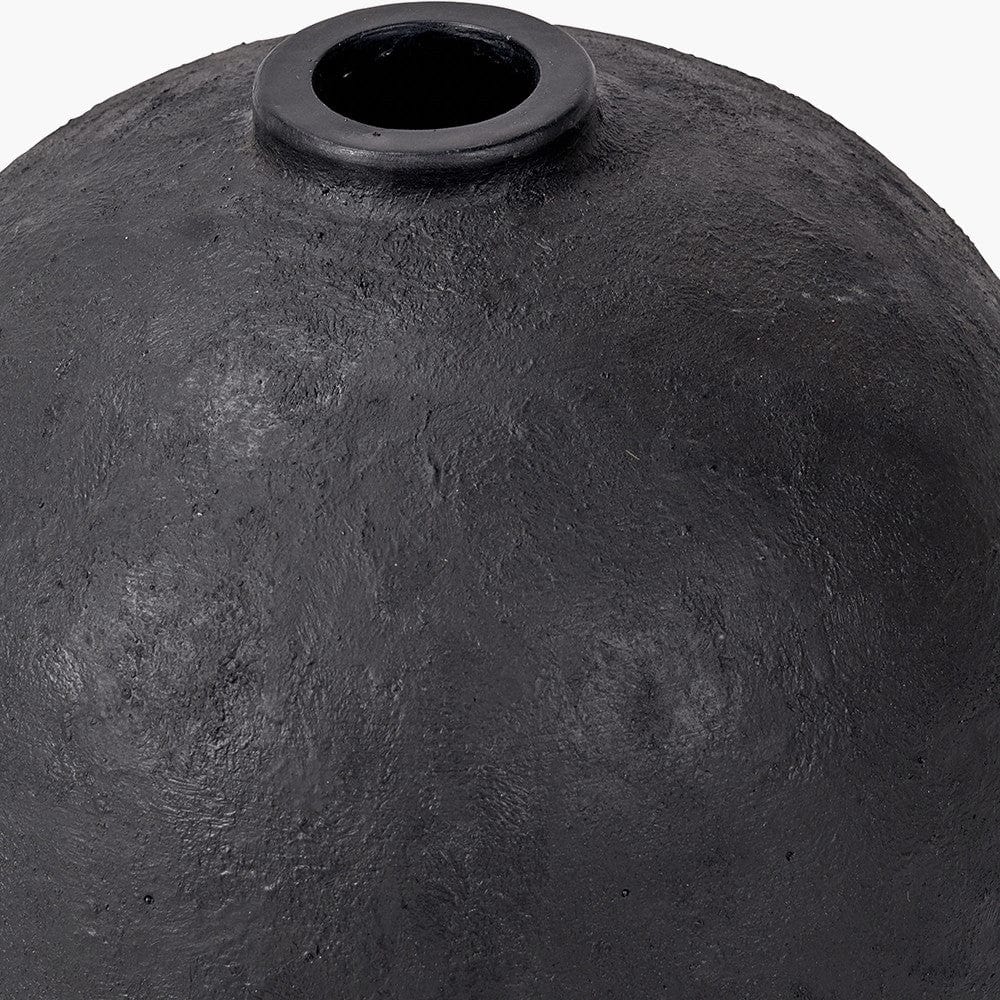 Black Fibrestone Decorative Vase.