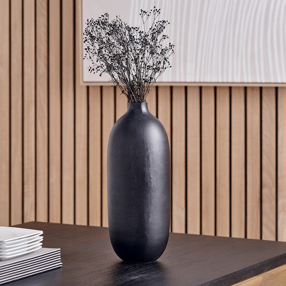 Black Metal Bullet Vase Tall.