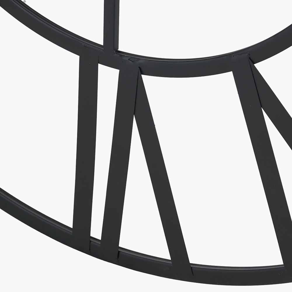 Black Metal Large Round Wall Clock.