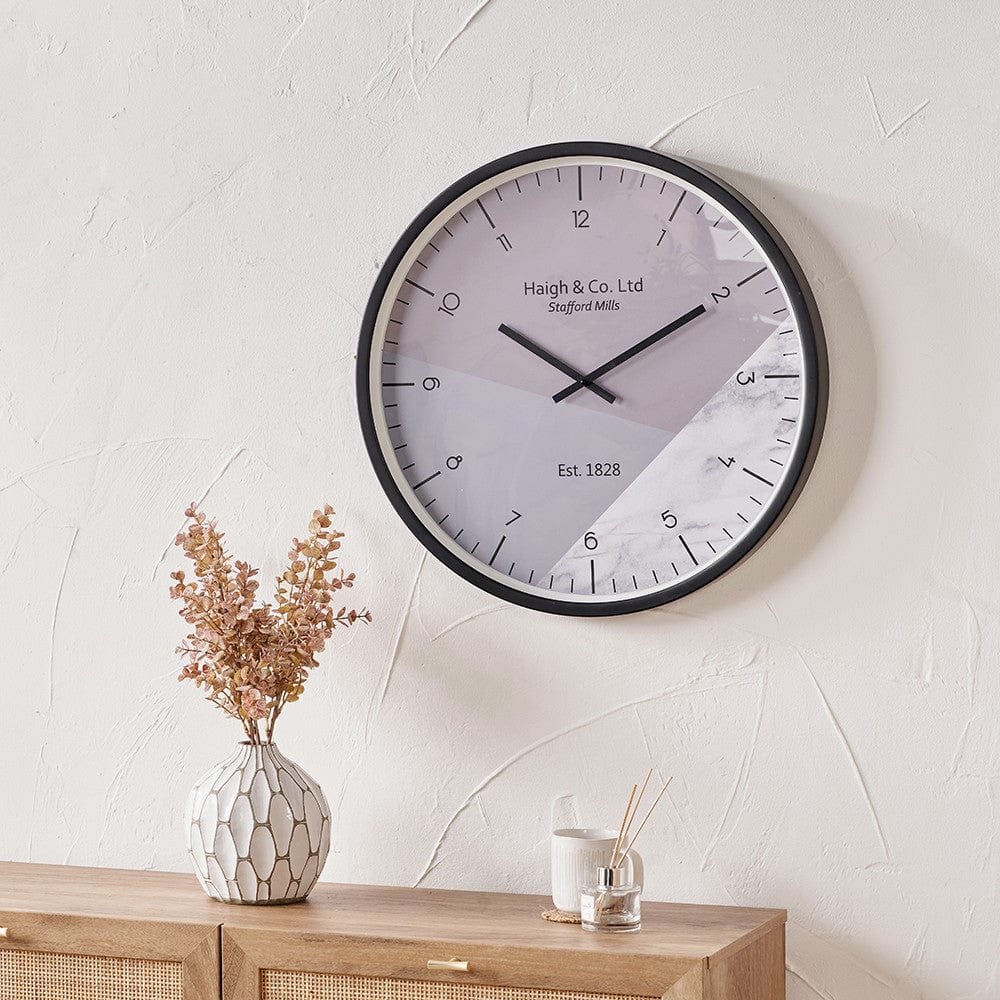 Black Metal Printed Face Wall Clock.