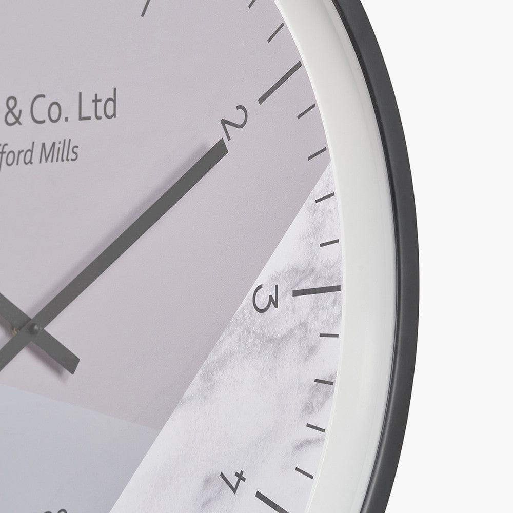 Black Metal Printed Face Wall Clock.